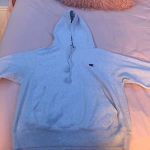 champion light gray hoodie size small